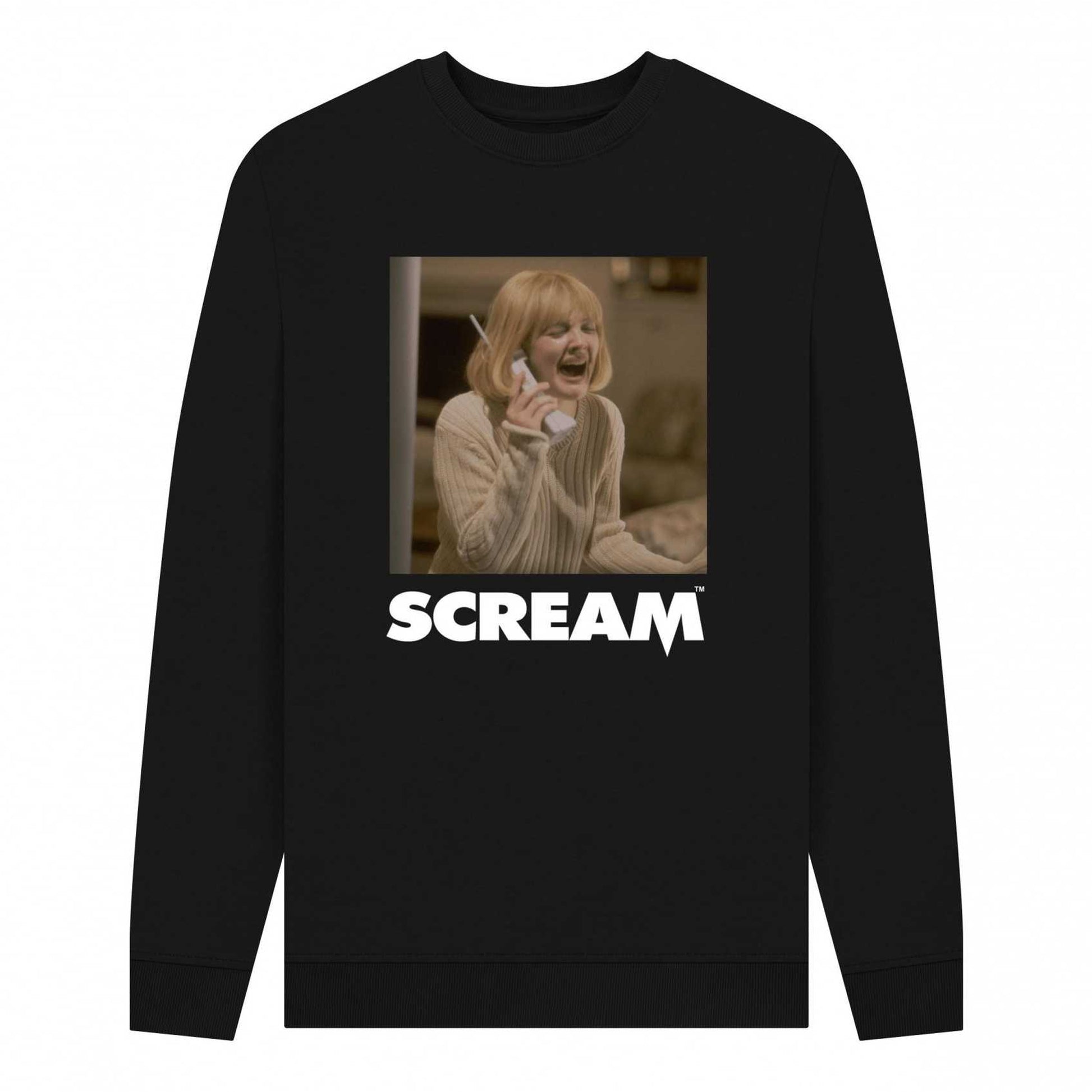 Black - Front - Scream Unisex Adult Phone Call Sweatshirt