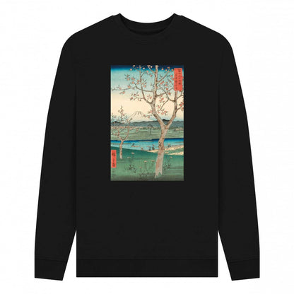 Black - Front - Ashmolean Museum Unisex Adult Hiroshige Landscape Sweatshirt