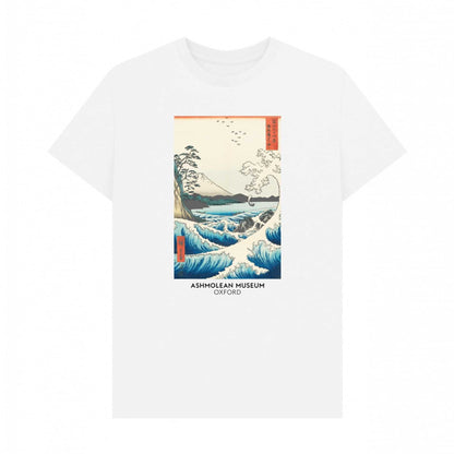 White - Front - Apoh Unisex Adult Hiroshige Sea Ashmolean Museum T-Shirt