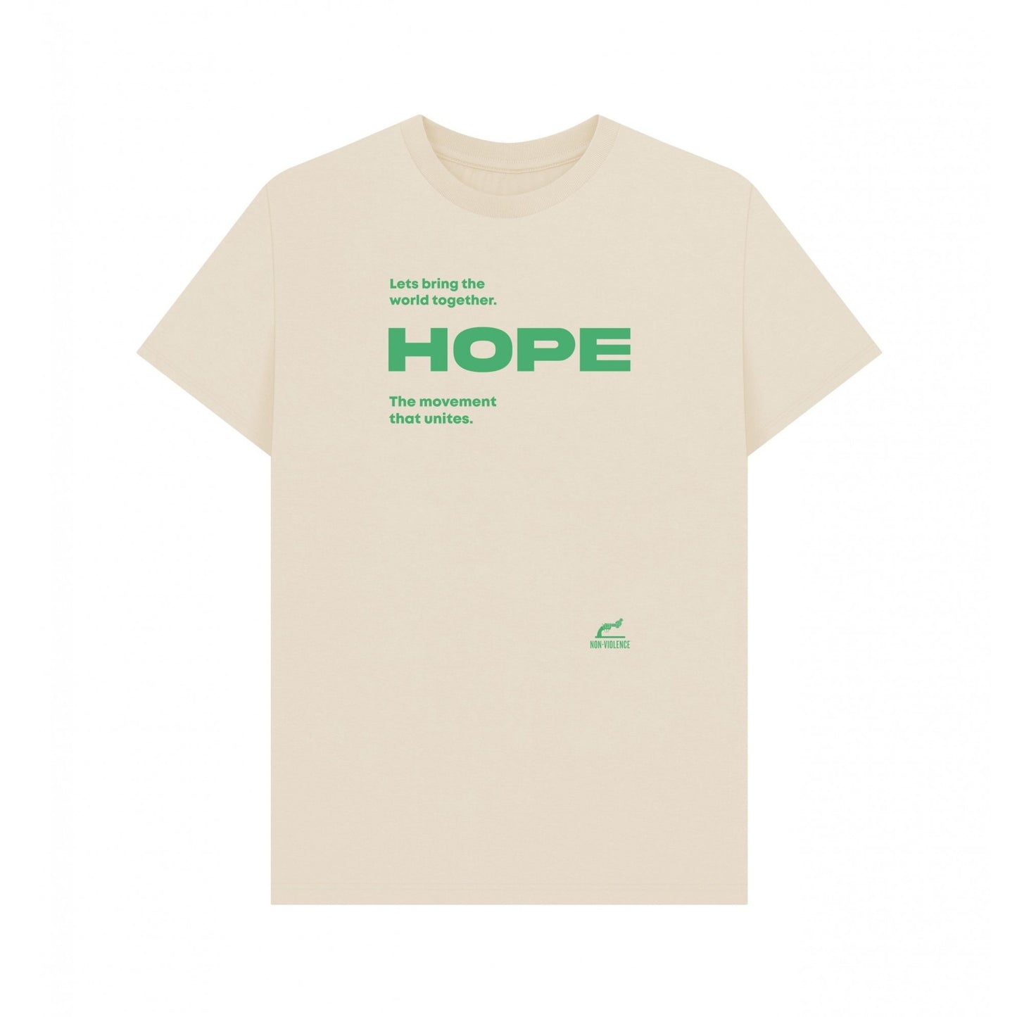 Oat - Front - Park London Unisex Adult Hope Non-Violence Project T-Shirt