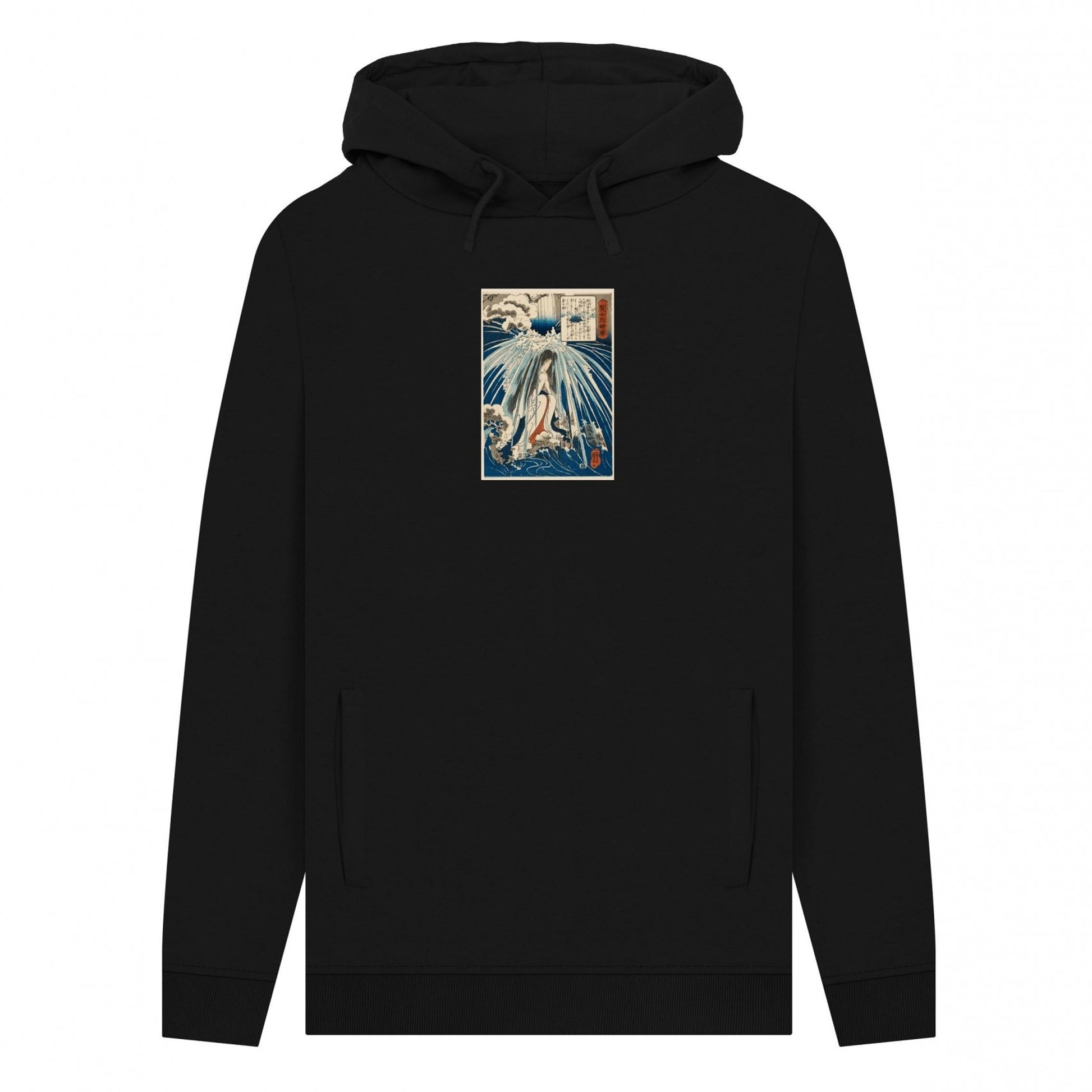 Black - Front - Apoh Unisex Adult Kuniyoshi In The Waterfall Ashmolean Museum Hoodie