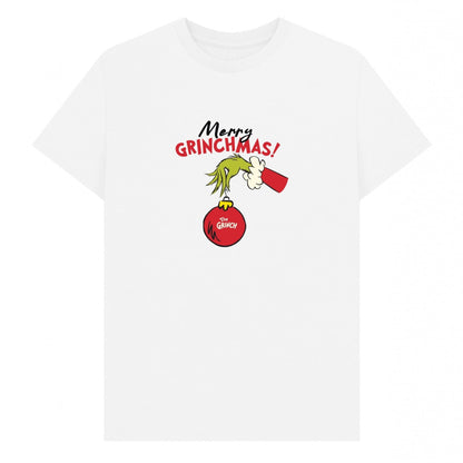 White - Front - The Grinch Unisex Adult Merry Grinchmas Bauble T-Shirt