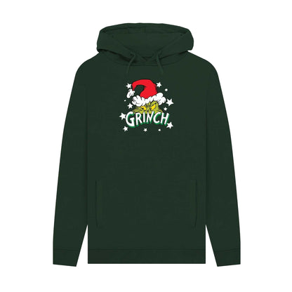 Evergreen - Front - The Grinch Unisex Adult Santa Hat Stars Hoodie