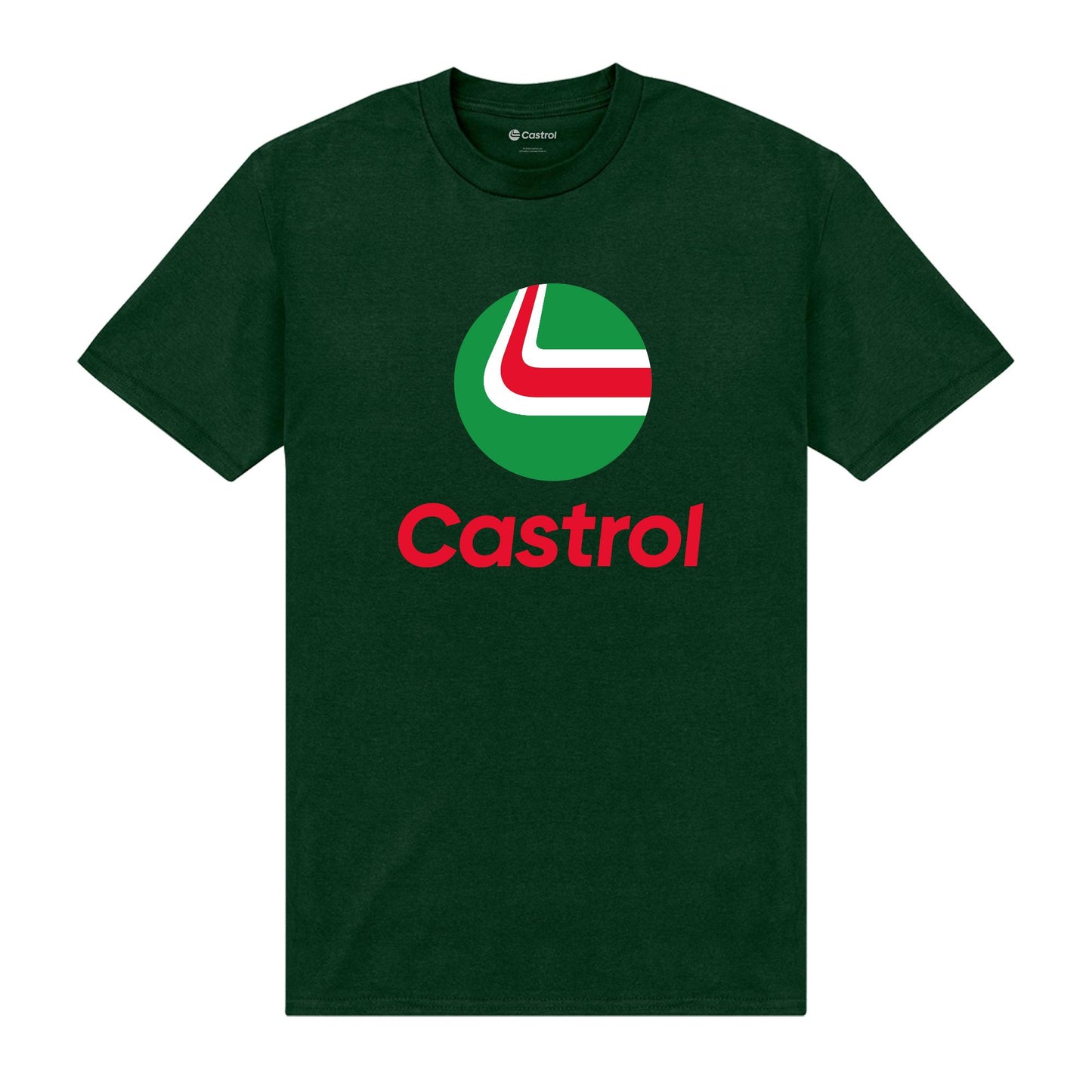 Dark Green - Front - Castrol Unisex Adult Stack T-Shirt