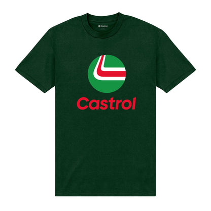 Dark Green - Front - Castrol Unisex Adult Stack T-Shirt