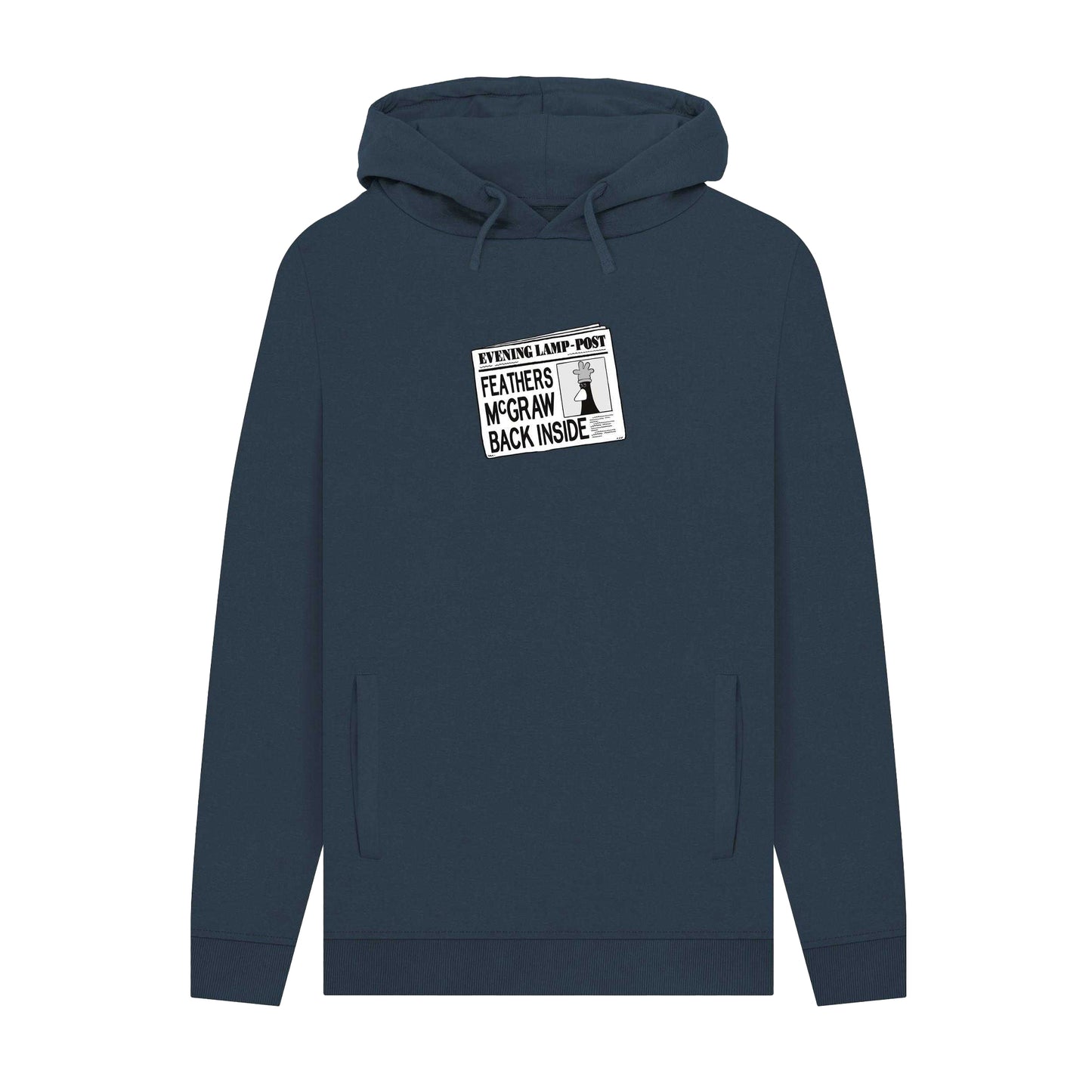 Navy - Front - Wallace and Gromit Unisex Adult Feathers McGraw Hoodie