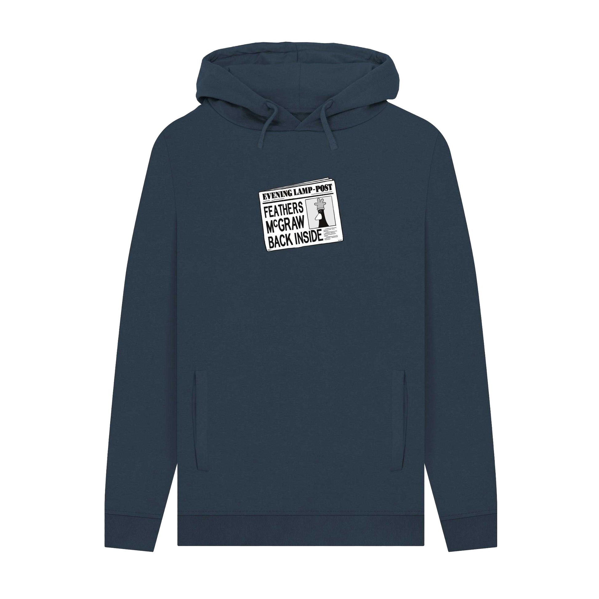 Navy - Front - Wallace and Gromit Unisex Adult Feathers McGraw Hoodie