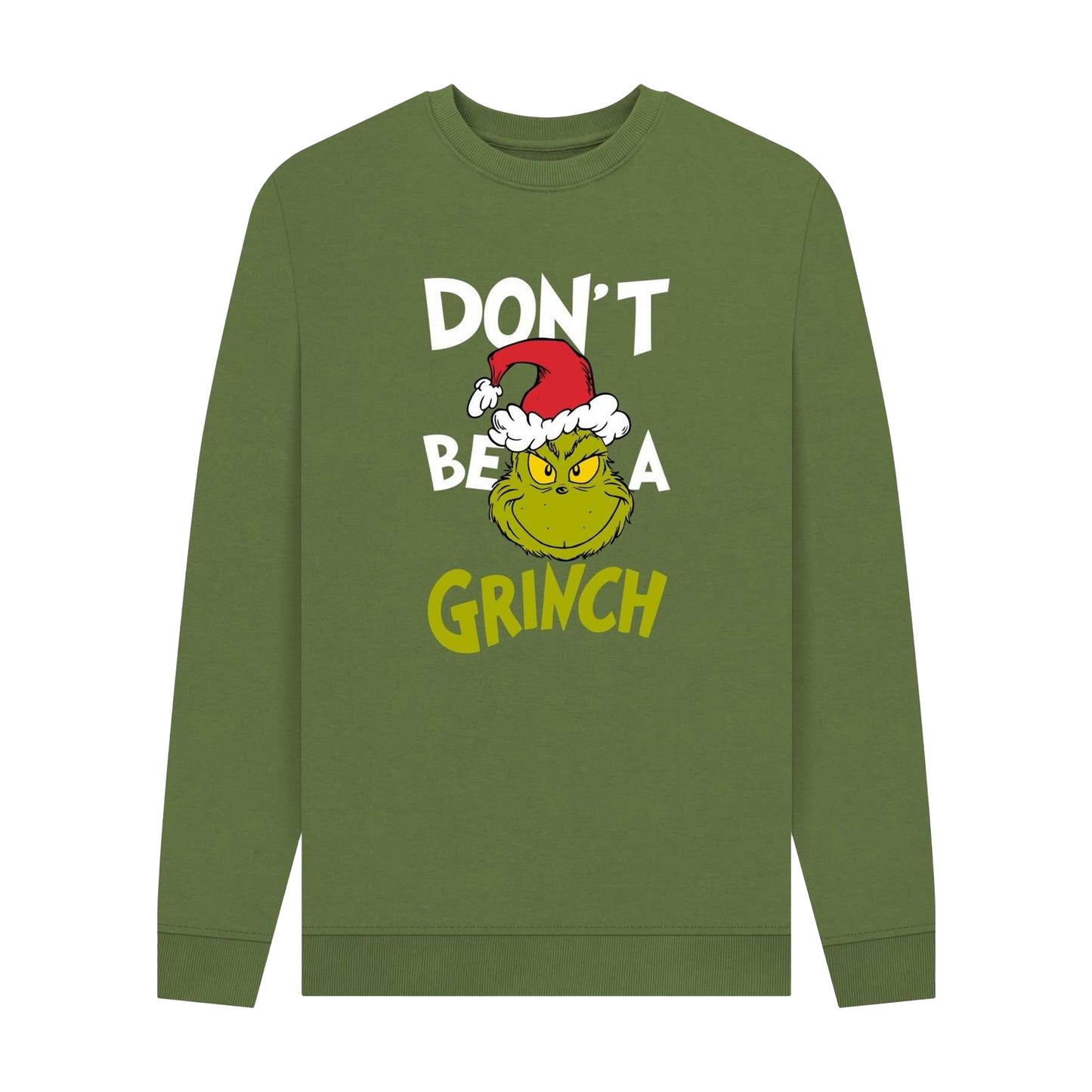 Khaki Green - Front - The Grinch Unisex Adult Don´t Be A Grinch Graphic Sweatshirt