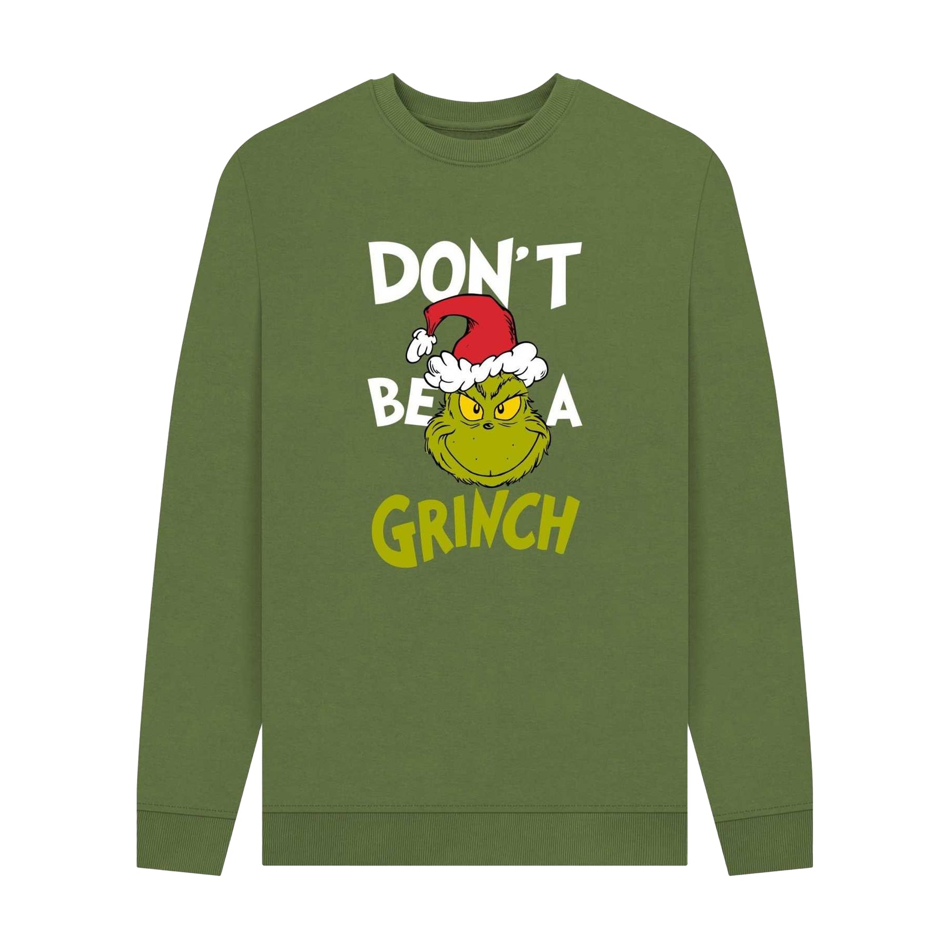 Khaki Green - Front - The Grinch Unisex Adult Don´t Be A Grinch Graphic Sweatshirt