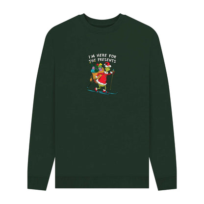 Evergreen - Front - The Grinch Unisex Adult I´m Here For The Presents The Grinch Sweatshirt