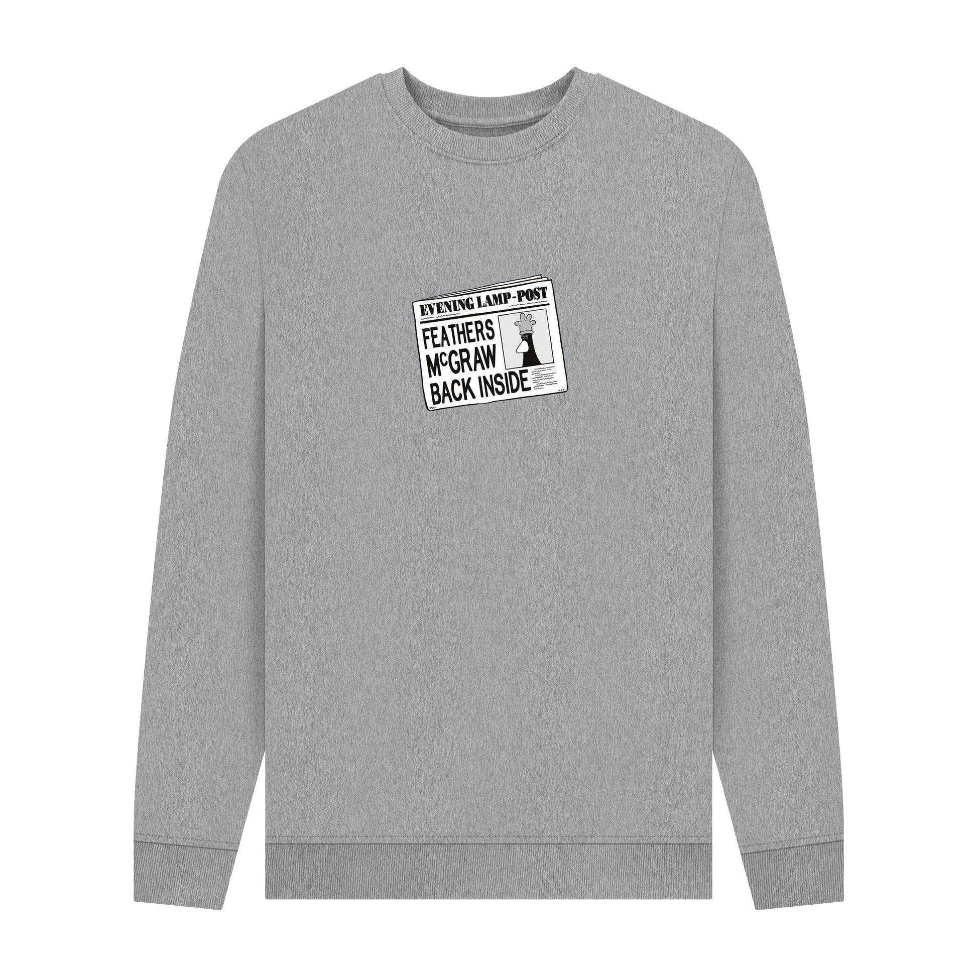 Light Heather - Front - Wallace and Gromit Unisex Adult Caught Feathers McGraw Sweatshirt