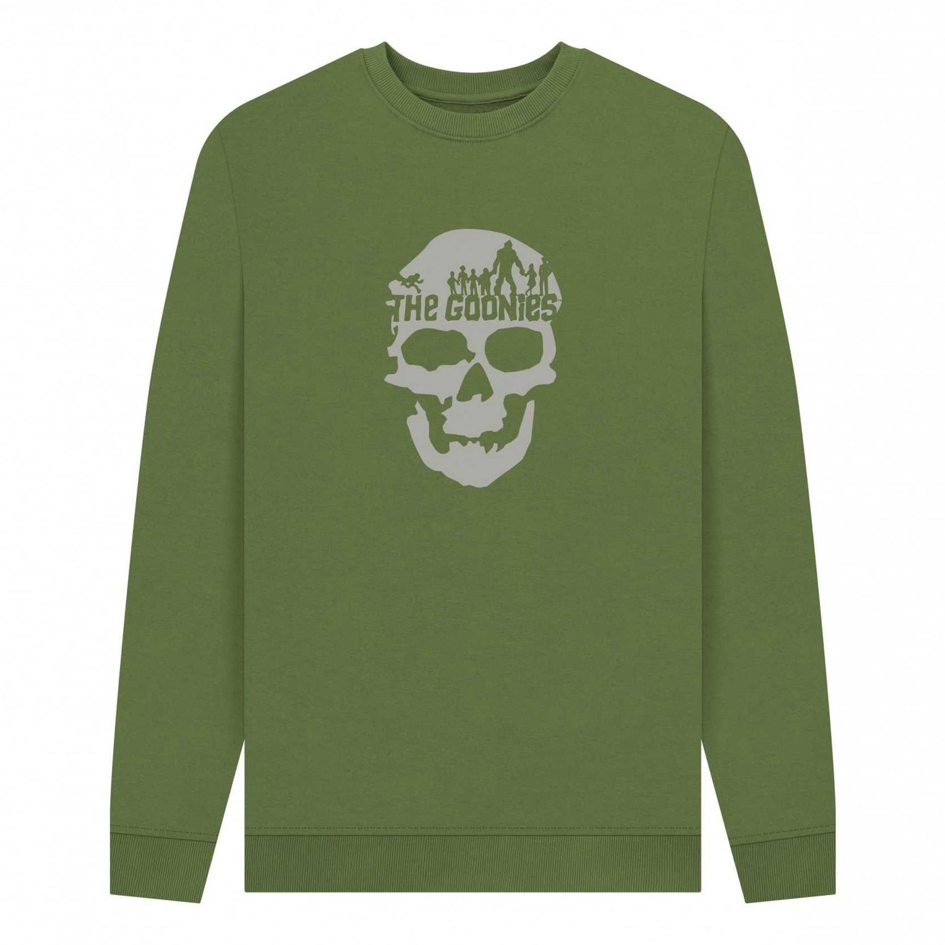 Khaki - Front - The Goonies Unisex Adult Graphic Skull Sweatshirt