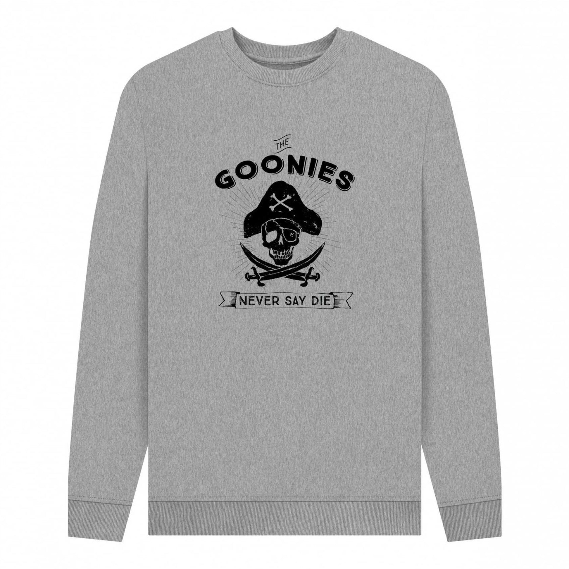 Light Heather - Front - The Goonies Unisex Adult Never Say Die Pirate Sweatshirt