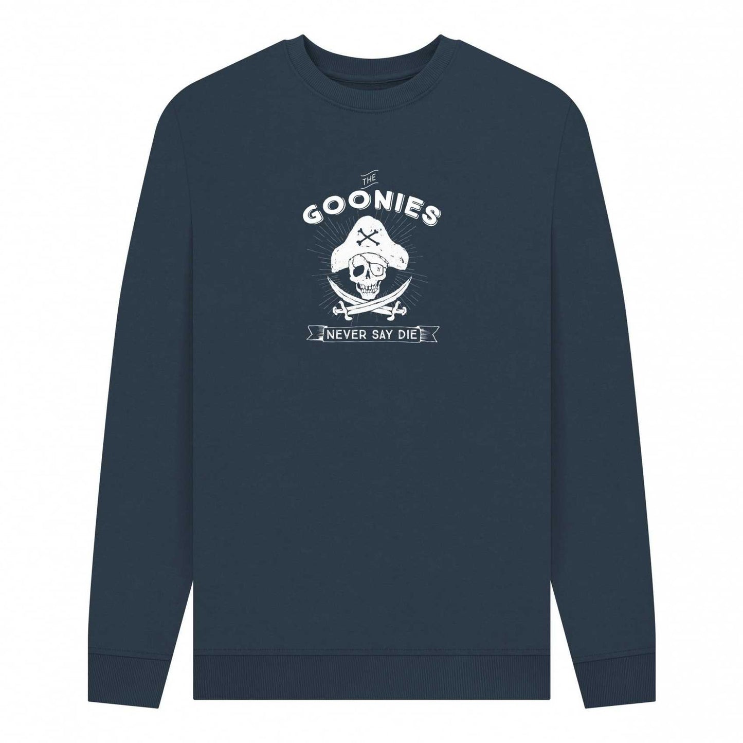 Navy Blue - Front - The Goonies Unisex Adult Never Say Die Pirate Sweatshirt