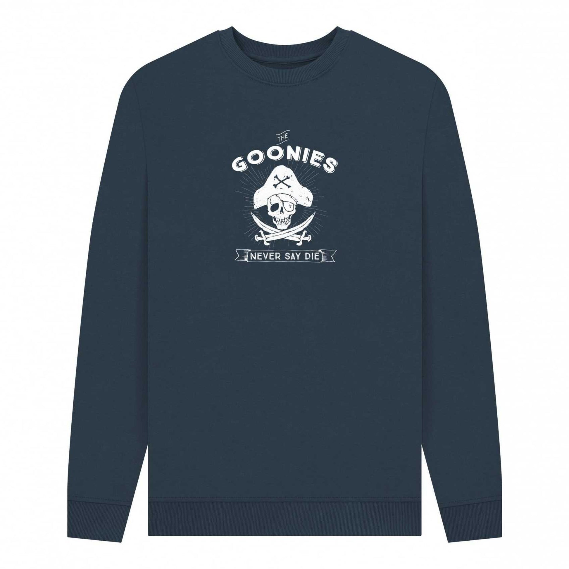 Navy Blue - Front - The Goonies Unisex Adult Never Say Die Pirate Sweatshirt