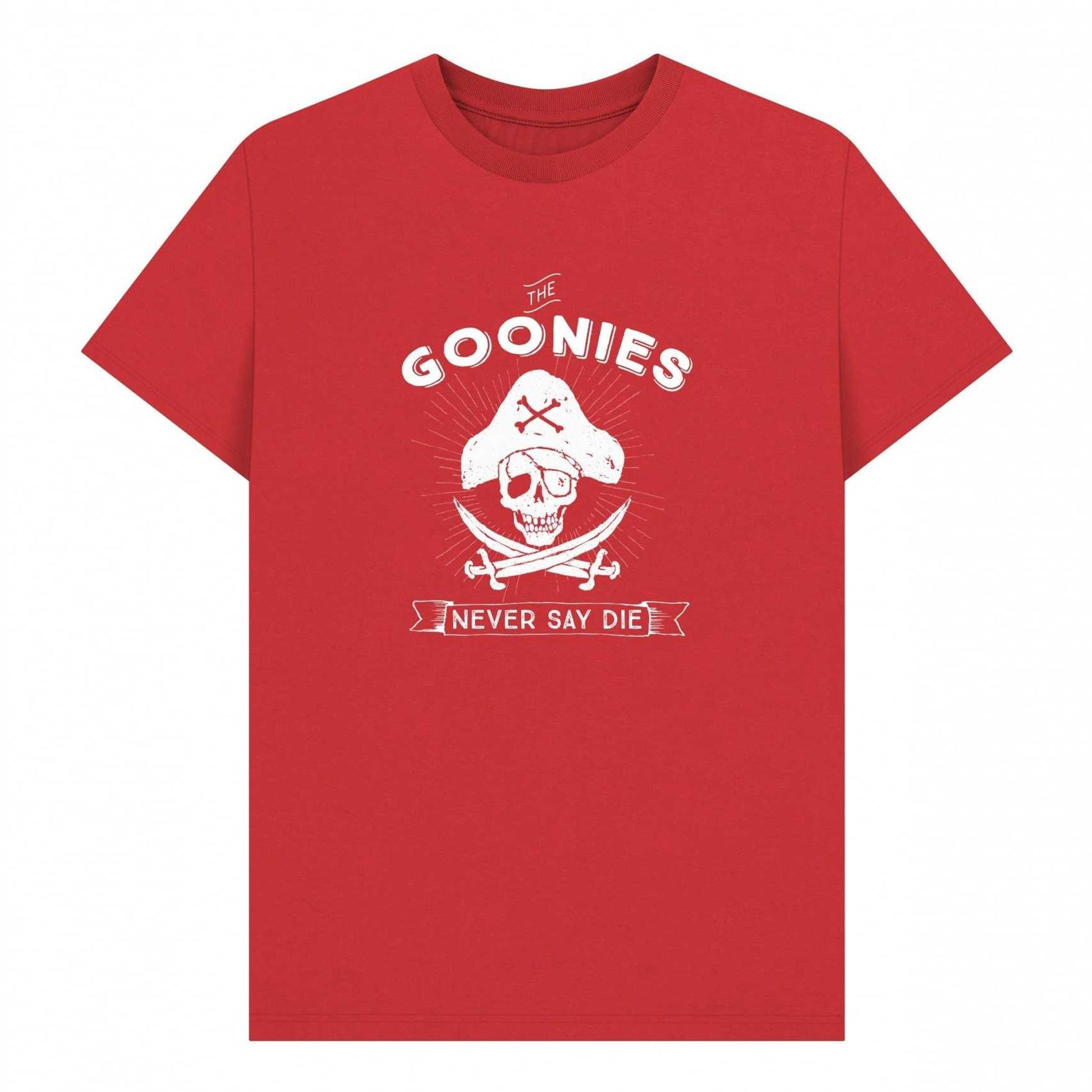 Red - Front - The Goonies Unisex Adult Never Say Die Graphic T-Shirt