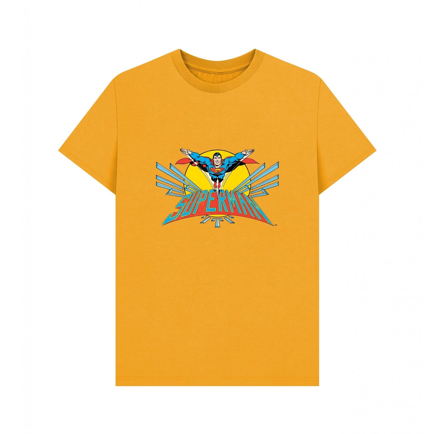 Mustard - Front - Superman Unisex Adult Official Flying T-Shirt