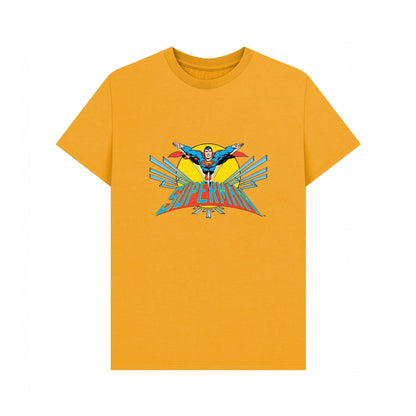 Mustard - Front - Superman Unisex Adult Official Flying T-Shirt