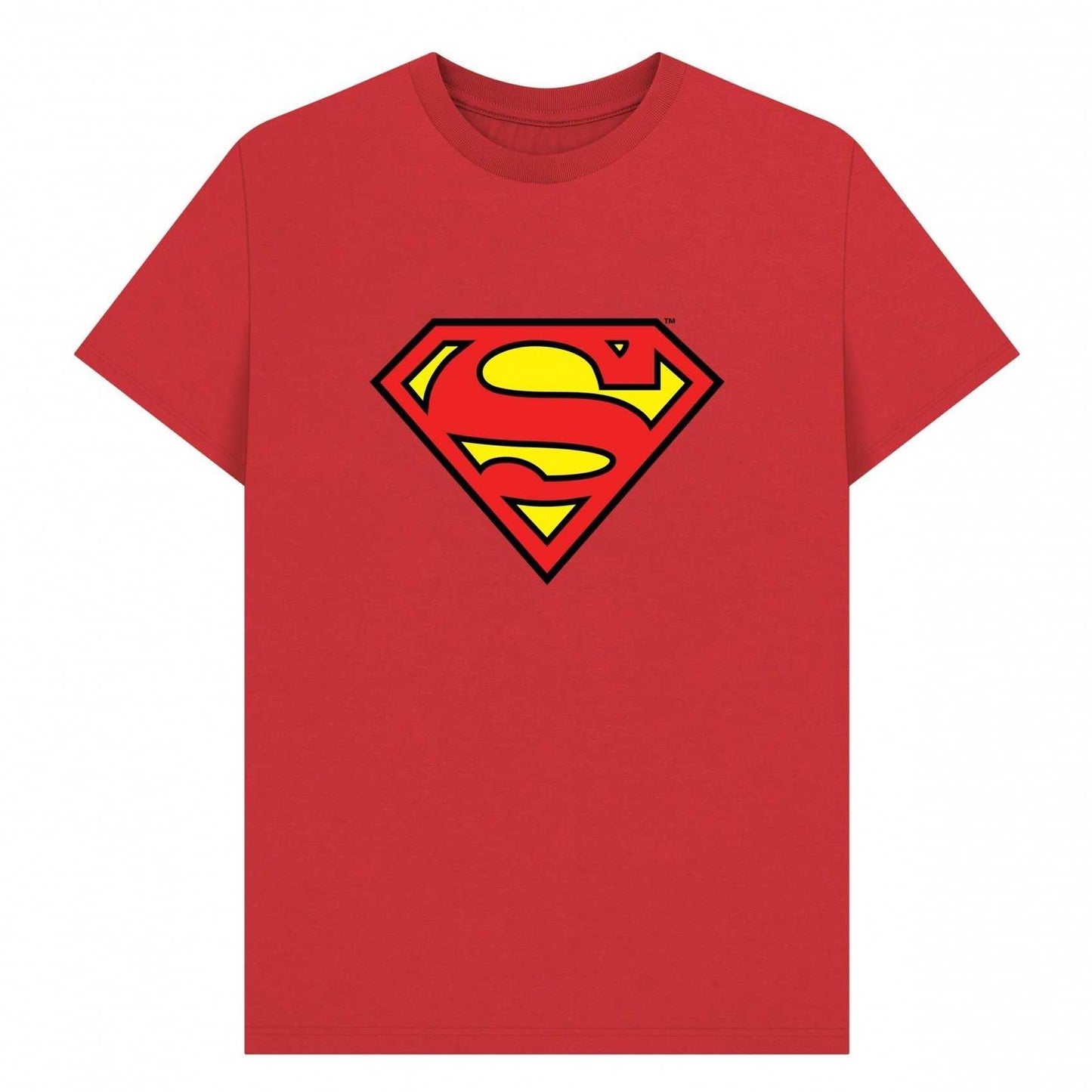 Red - Front - Superman Unisex Adult Official Shield T-Shirt