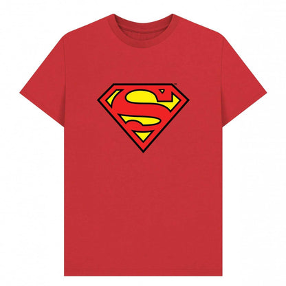 Red - Front - Superman Unisex Adult Official Shield T-Shirt