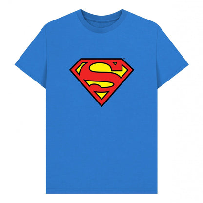 Bright Blue - Front - Superman Unisex Adult Official Shield T-Shirt