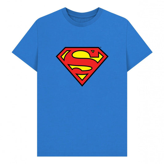 Bright Blue - Front - Superman Unisex Adult Official Shield T-Shirt