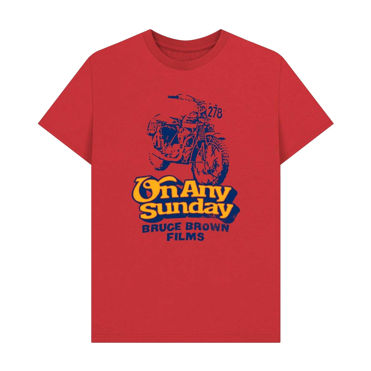Red - Front - On Any Sunday Unisex Adult Bruce Brown Motorsport Graphic Print T-Shirt