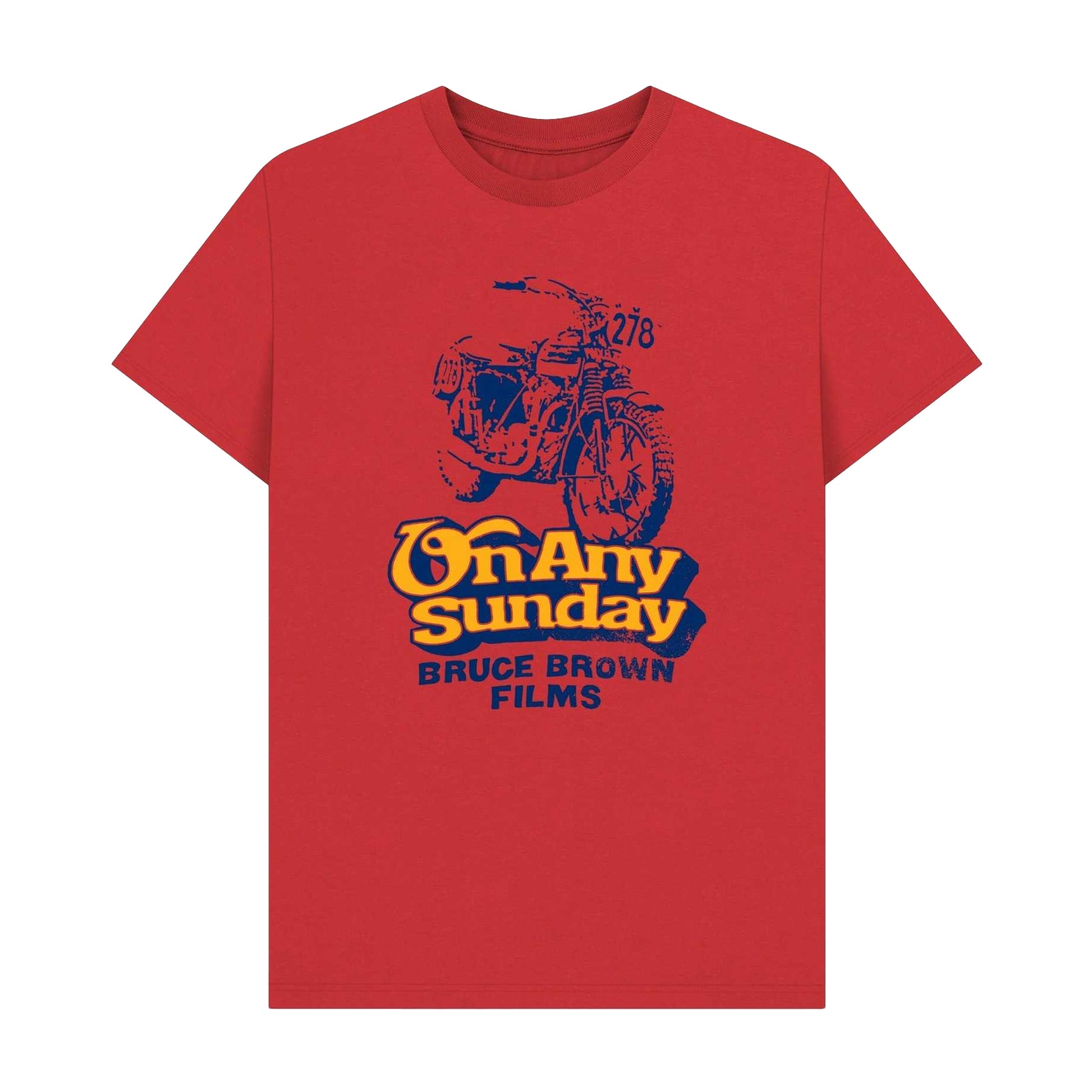Red - Front - On Any Sunday Unisex Adult Bruce Brown Motorsport Graphic Print T-Shirt