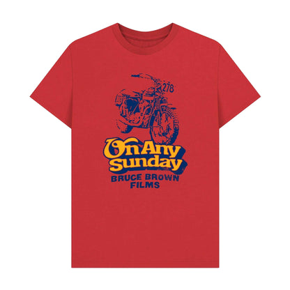 Red - Front - On Any Sunday Unisex Adult Bruce Brown Motorsport Graphic Print T-Shirt