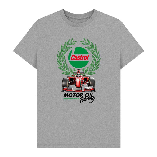 Athletic Grey - Front - Castrol Unisex Adult Motor Oil Racing T-Shirt