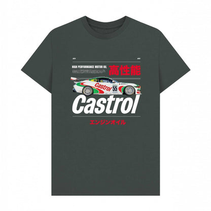 Dark Grey - Front - Castrol Unisex Adult Bold Retro Car T-Shirt