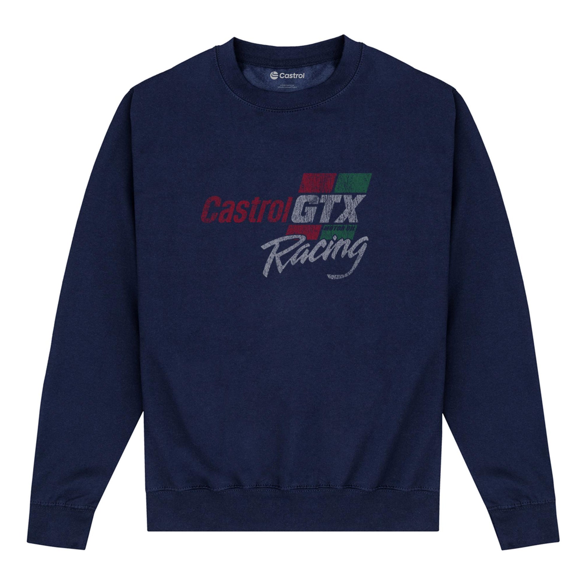 Navy Blue - Front - Castrol Unisex Adult Racing Sweatshirt
