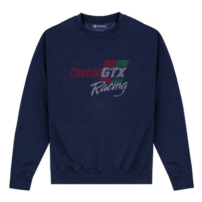 Navy Blue - Front - Castrol Unisex Adult Racing Sweatshirt