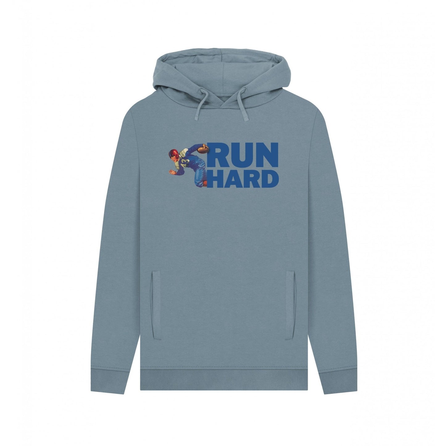 Stone Blue - Front - Apoh Unisex Adult Run Hard Pierce Archives Hoodie