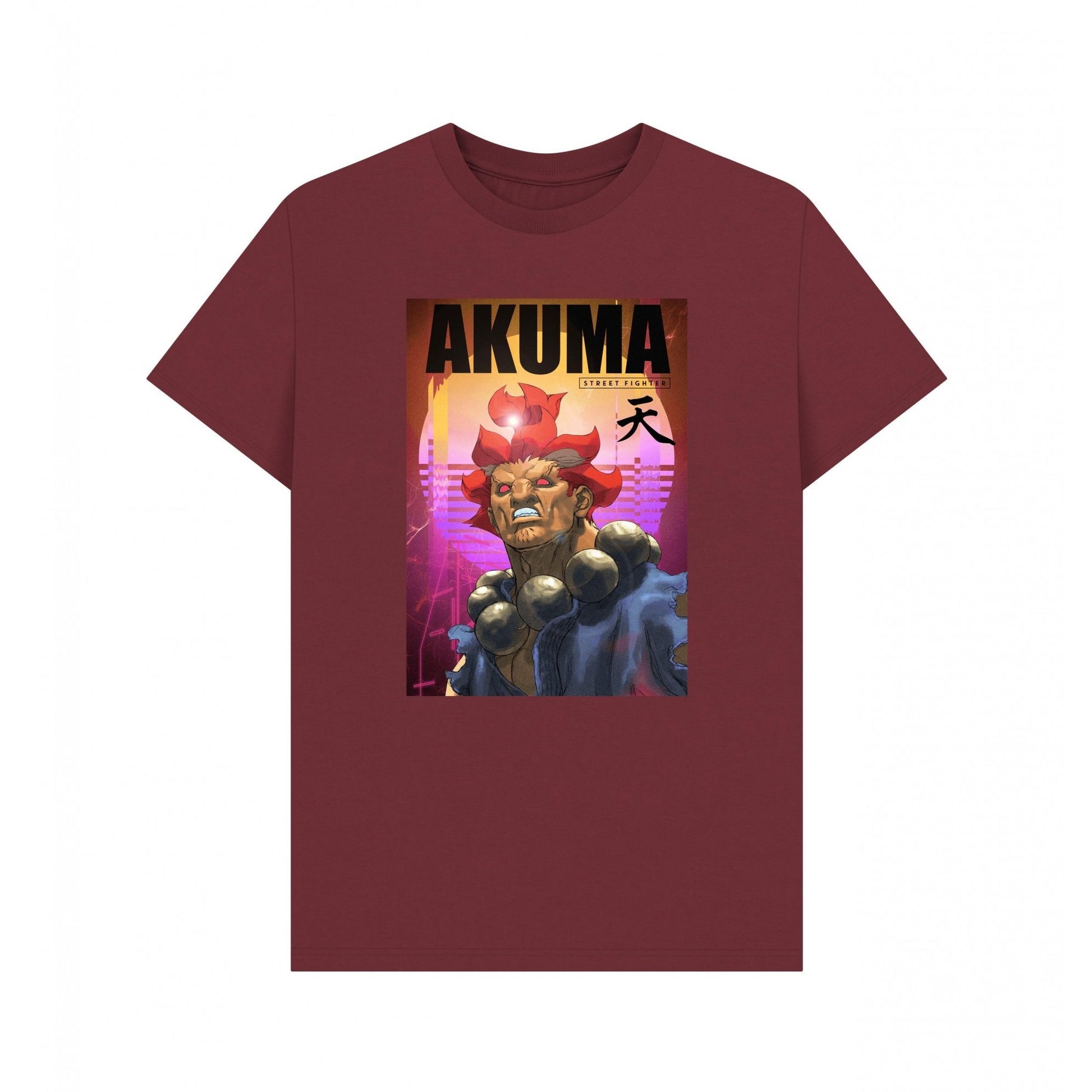 Red Wine - Front - Street Fighter Unisex Adult Akuma Neon T-Shirt
