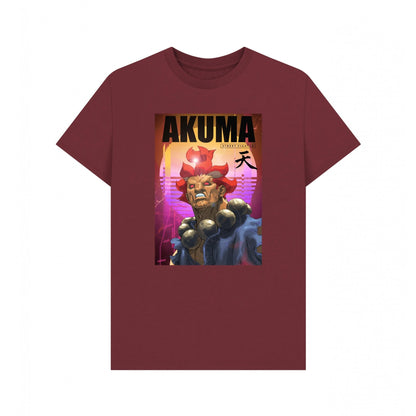Red Wine - Front - Street Fighter Unisex Adult Akuma Neon T-Shirt