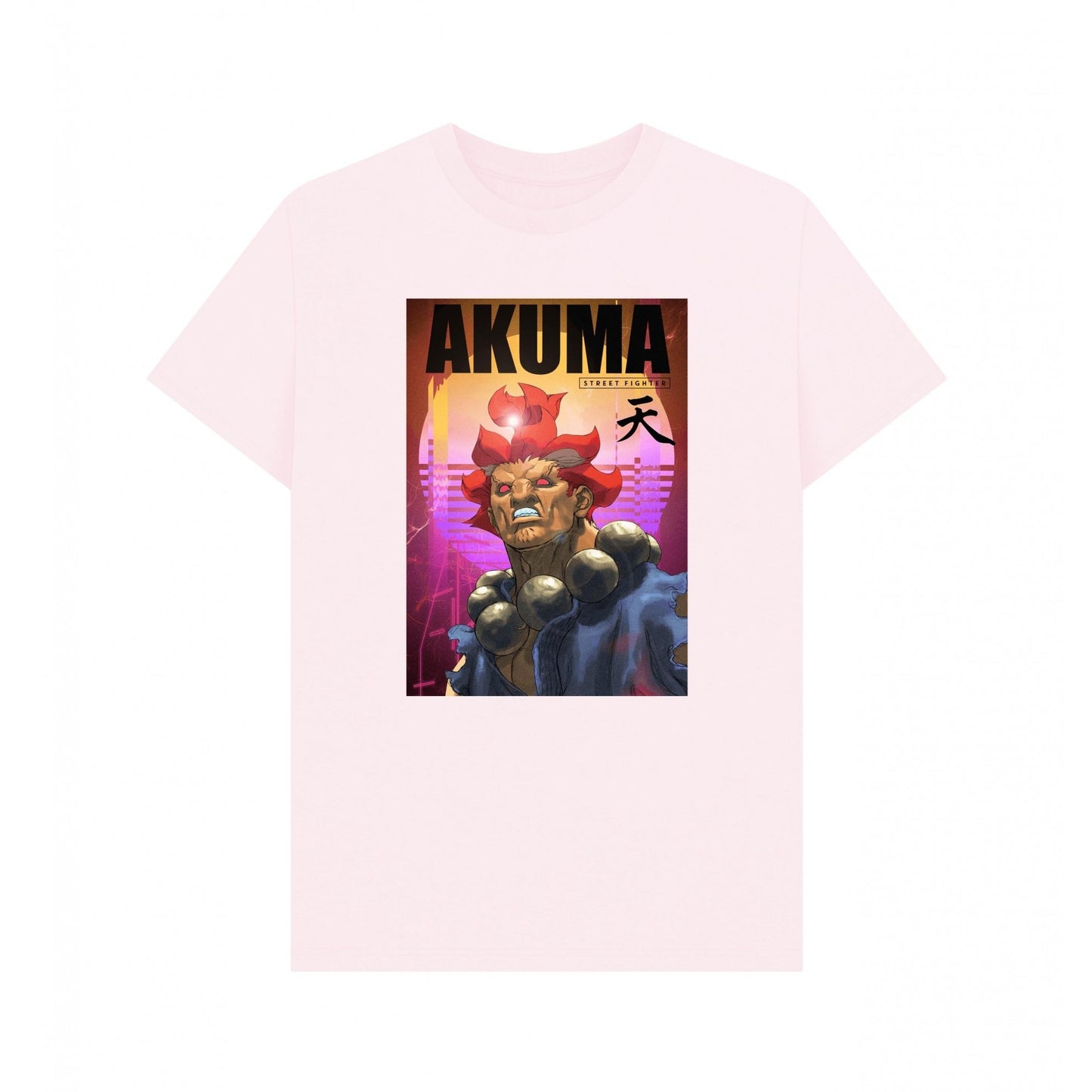 Pink - Front - Street Fighter Unisex Adult Akuma Neon T-Shirt