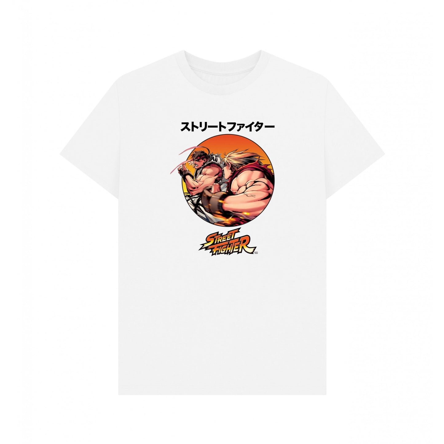 White - Front - Street Fighter 2 Unisex Adult Battle T-Shirt