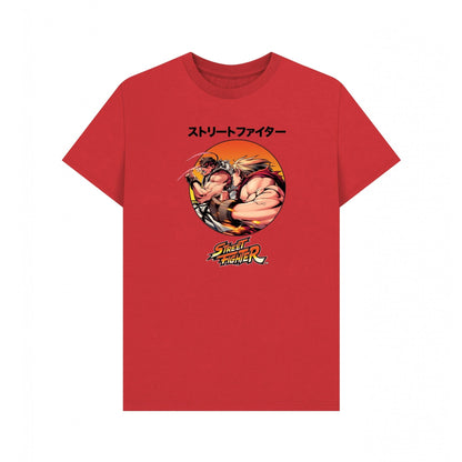 Red - Front - Street Fighter 2 Unisex Adult Battle T-Shirt