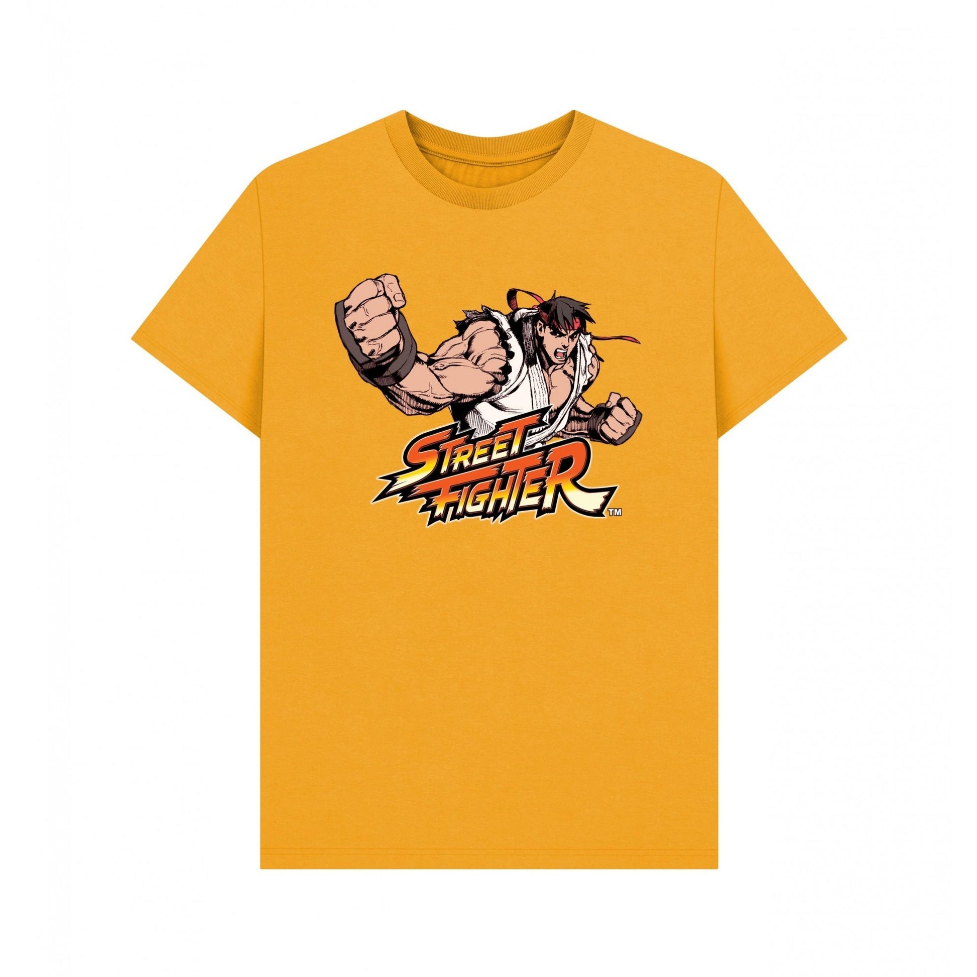 Mustard - Front - Street Fighter Unisex Adult Classic Ryu Graphic T-Shirt