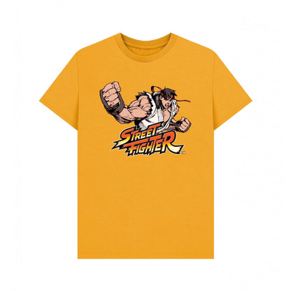 Mustard - Front - Street Fighter Unisex Adult Classic Ryu Graphic T-Shirt