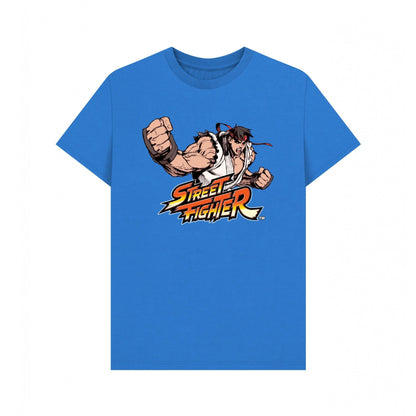 Bright Blue - Front - Street Fighter Unisex Adult Classic Ryu Graphic T-Shirt