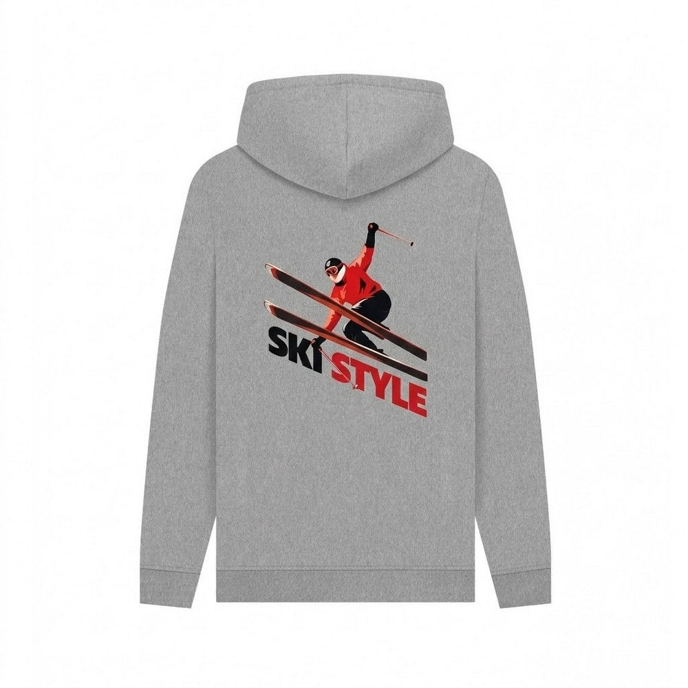 Light Heather - Back - Apoh Unisex Adult Ski Style Pierce Archives Hoodie