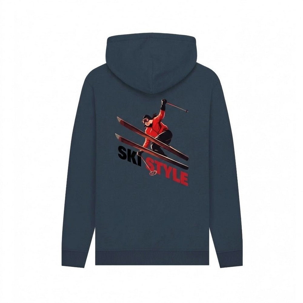 Navy - Back - Apoh Unisex Adult Ski Style Pierce Archives Hoodie