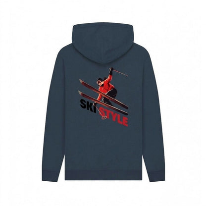 Navy - Back - Apoh Unisex Adult Ski Style Pierce Archives Hoodie
