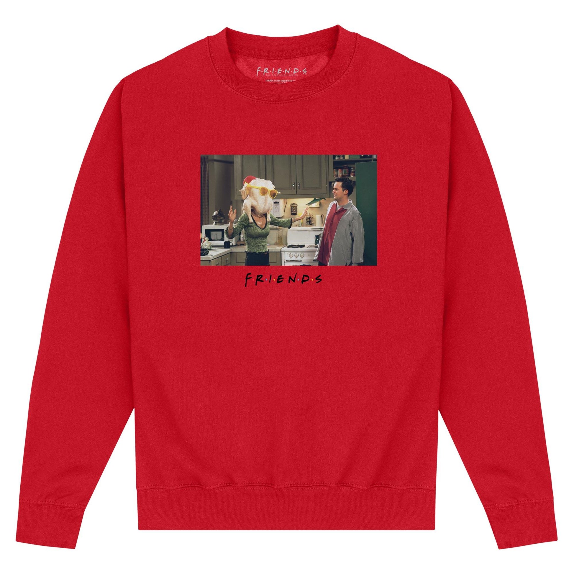Red - Front - Friends Unisex Adult Turkey Head Monica Sweatshirt