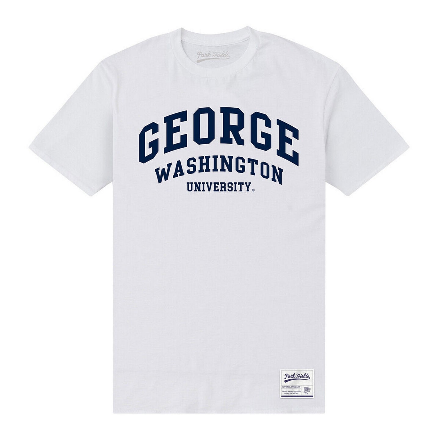 White - Front - George Washington University Unisex Adult Script T-Shirt