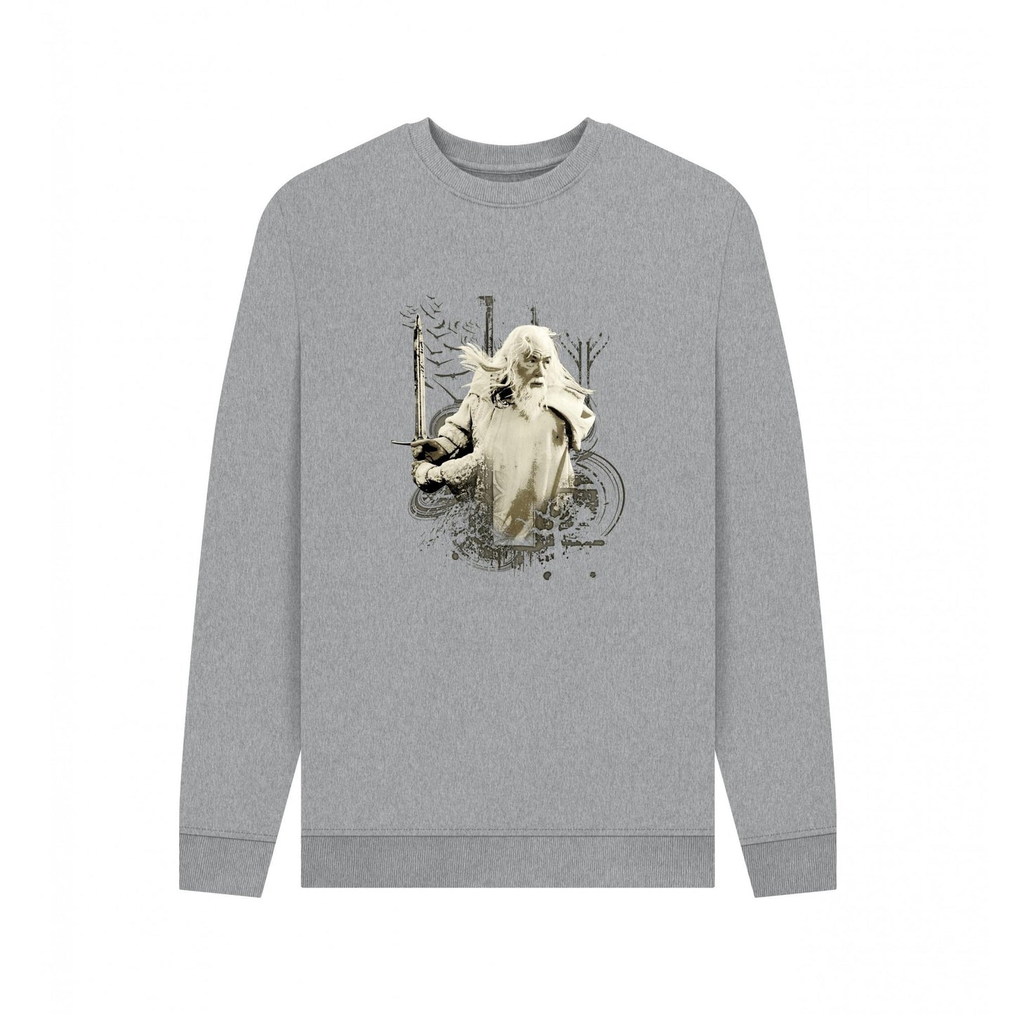 Light Heather - Front - The Lord Of The Rings Unisex Adult Gandalf Sweatshirt
