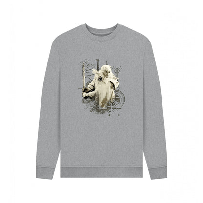 Light Heather - Front - The Lord Of The Rings Unisex Adult Gandalf Sweatshirt