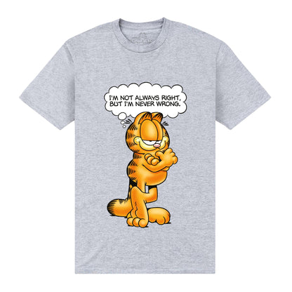 Heather Grey - Front - Garfield Unisex Adult Never Wrong T-Shirt